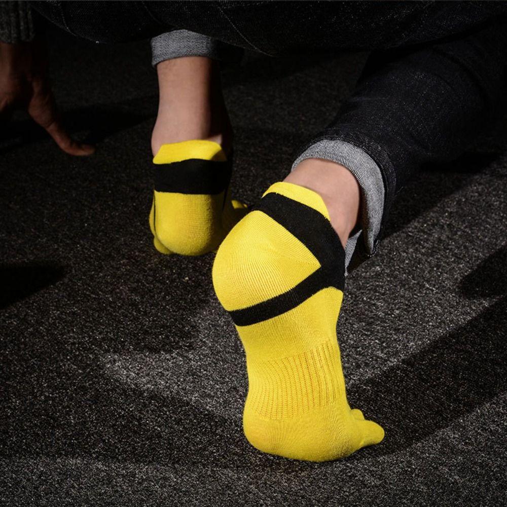 Patchwork Five Finger Sports Socks Cotton Running Hosiery Men's Five Toe Socks  Spring/Summer