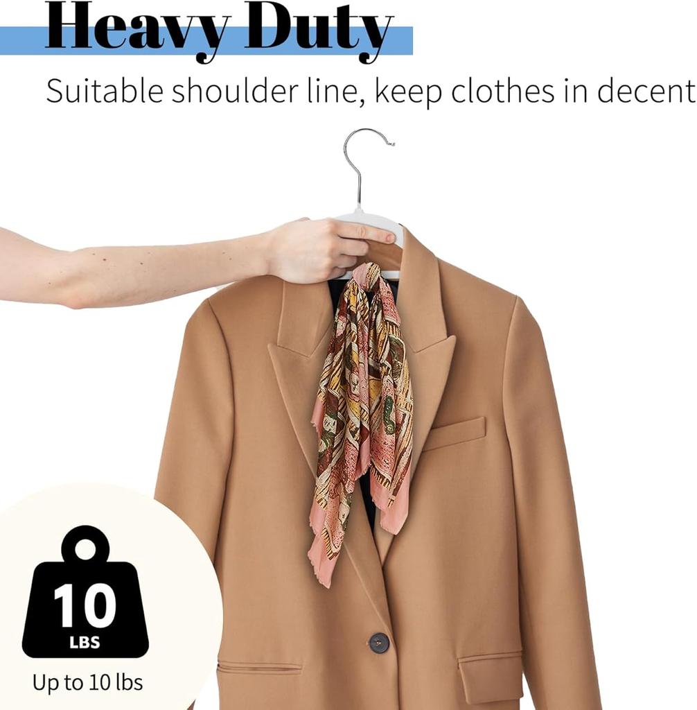 10/20 Pieces of High-End Velvet Clothes Hangers, Non-Slip Flocked Felt Clothes Hangers, Solid Clothes Hangers, Heavy-Duty Clothes Hangers