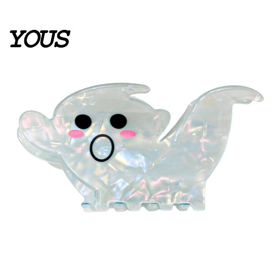 Medium Length Hair Clip Halloween Claw, Cute Ghost Gripper, Firm Grip with Elastic Gripper Shimmer for Long Hair, Comfortable Stylish Accessories