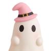 Cute Halloween Ghost Resin Figurine, Candy Pumpkin Witch Hat Desk Decor For Girls, Pink White Tabletop Ornament