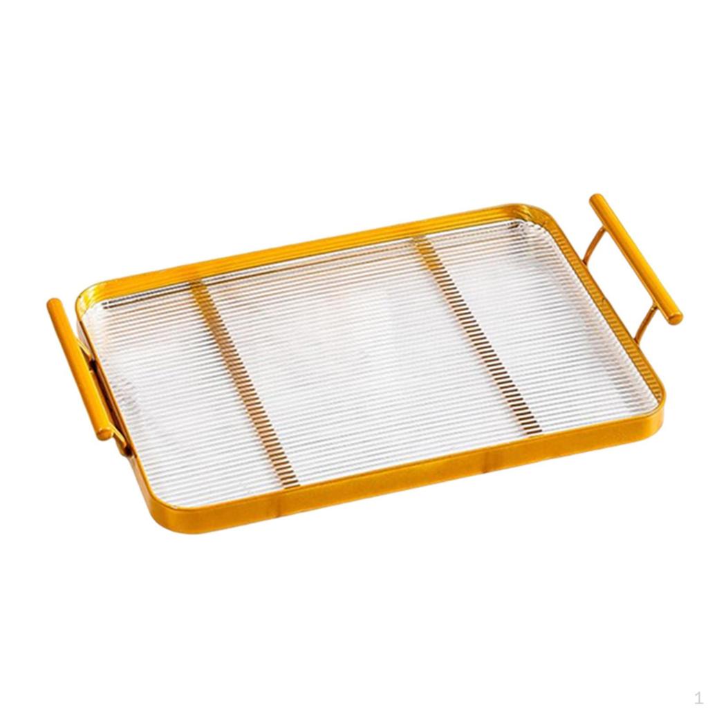 Decorative Tray with Handle Clear Acrylic for Tea dessert Ottoman