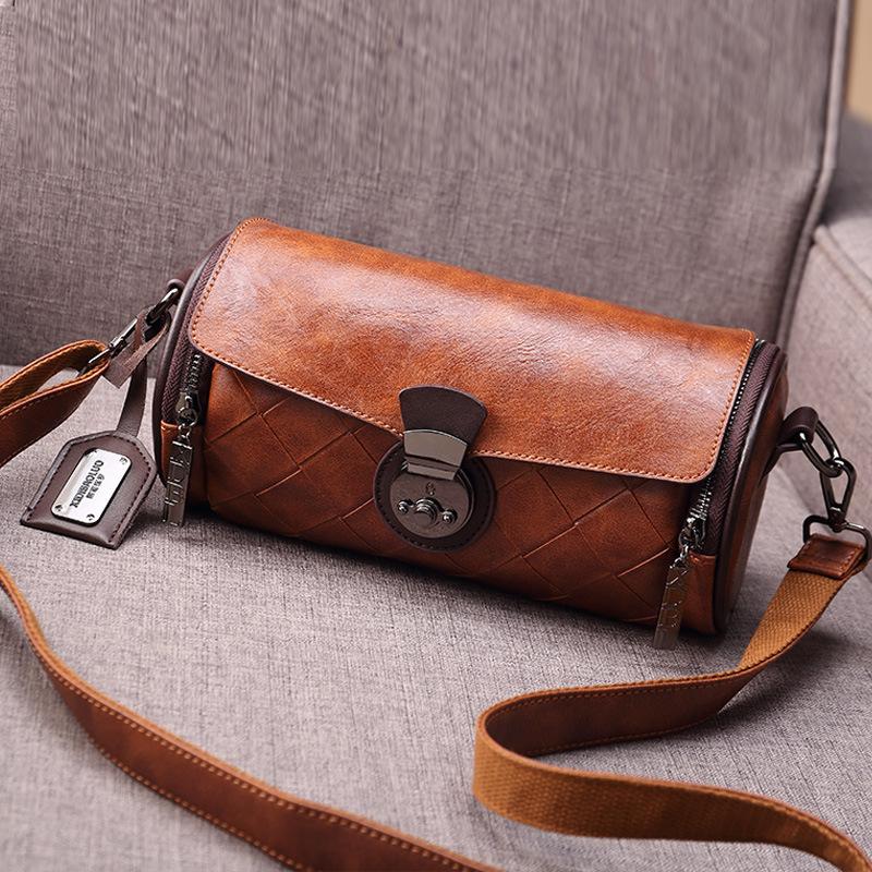 

Johnature Модная сумка-подушка Boston, ретро-сумки через плечо с клетчатым узором, женская универсальная сумка коричневый