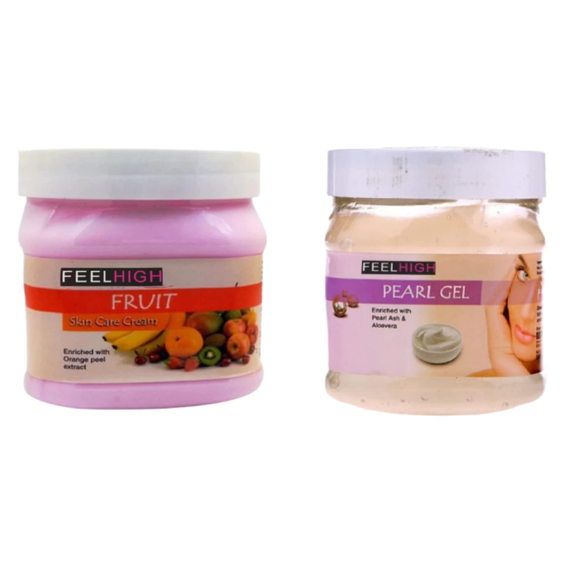Feelhigh Luxurious Pearl Gel & Fruit Cream Combo - 500gm Each for Radiant Face and Body