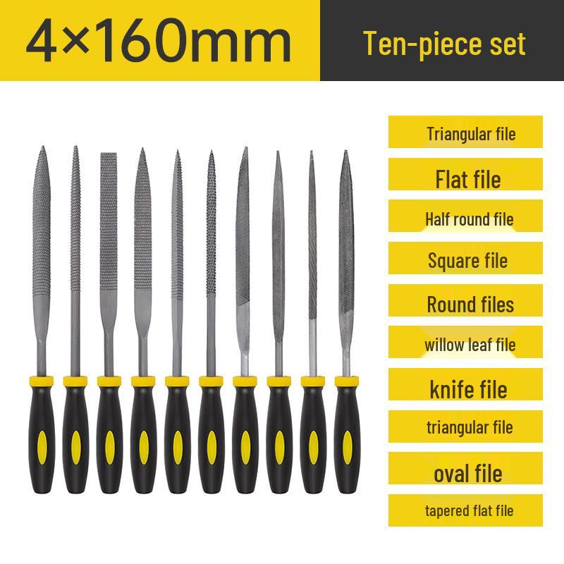Assorted Small Steel File Set: Triangular Rasp Hand Files for Woodworking