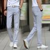 Men Summer Slim Thin Cotton Linen Trousers For Youth Straight Cotton Linen Leg Casual Pants