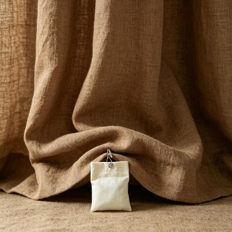 8PCS Curtain Weight Bags Outdoor Drapes Bottom Weighted Empty Sandbag with Metal Retainer Clips Set for Stability
