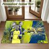 Crystal Velvet Square Rug Custom NameCristiano Ronaldo Pattern Non Slip Home Floor Decor Rug