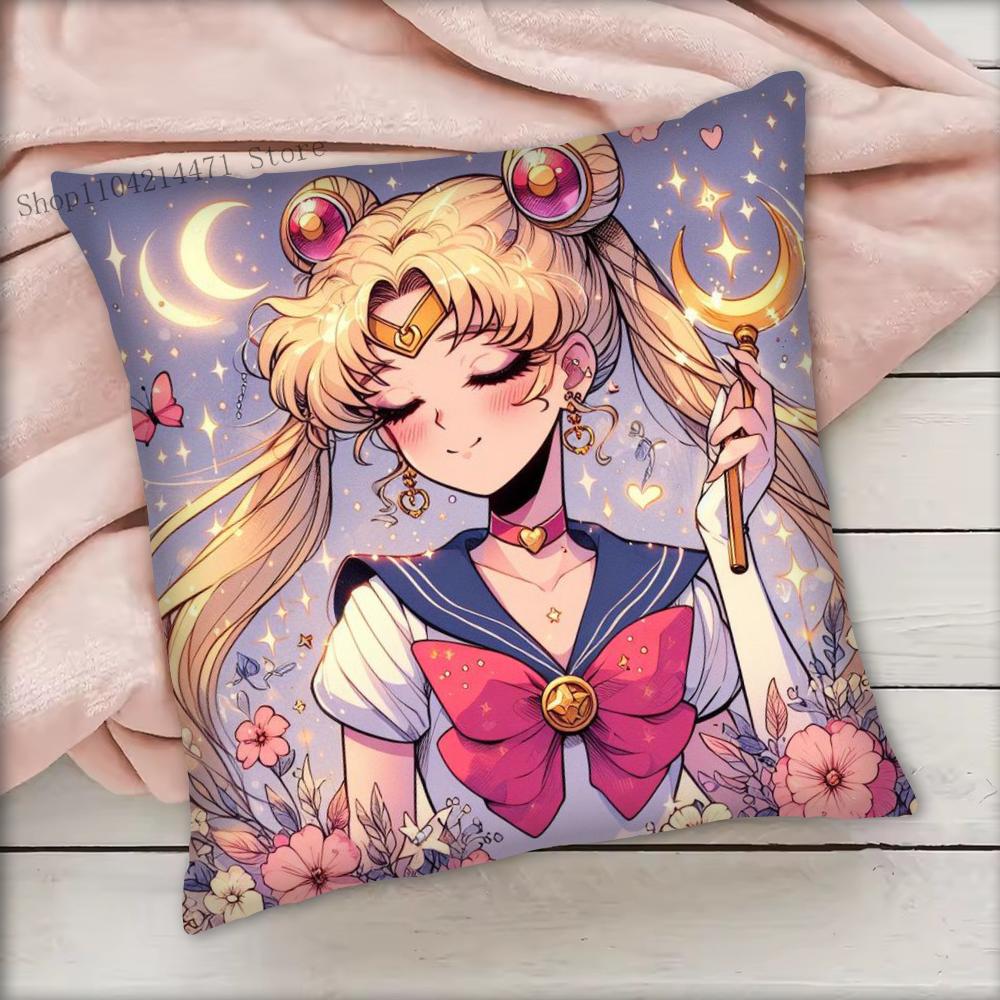 1Pc Sailor Moon Pillow Case Square Bedroom Sofa Leisure Comfort Cushion Car Living Room Home Decoration