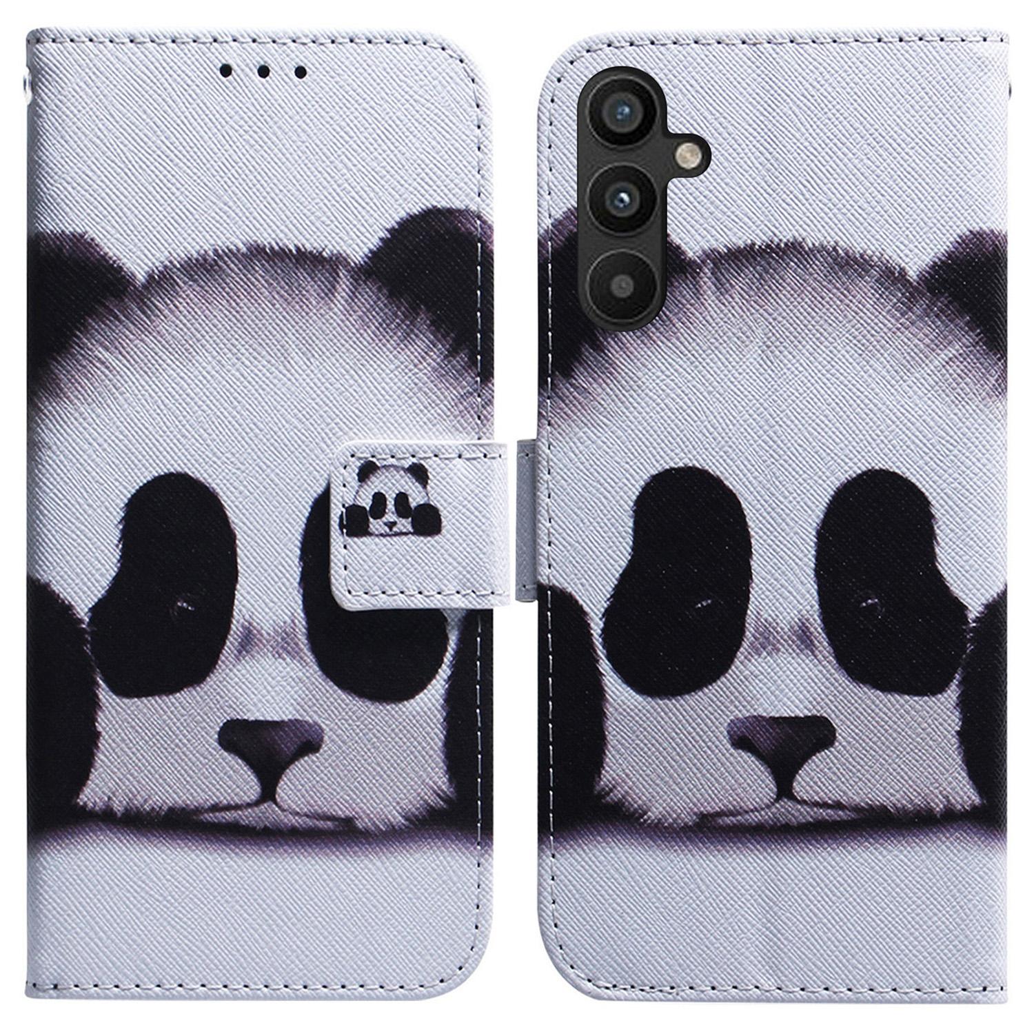 

Для Samsung Galaxy A54 5G Чехол из ПУ кожи с магнитной застежкой, с печатным рисунком, подставка, кошелек, откидная крышка для телефона Panda