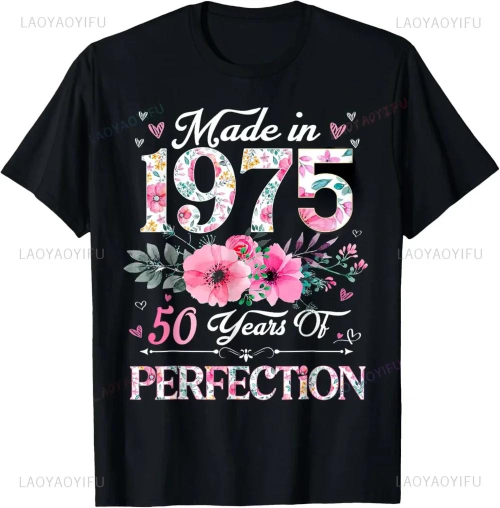 50th Birthday Gifts Men Women 50 Years Old Vintage 1975 Party T-Shirt Women Men Clothing Streetwear Graphic T Shirts Tops
