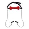 Adult Bone Gag with Chain and Nipple Clamps