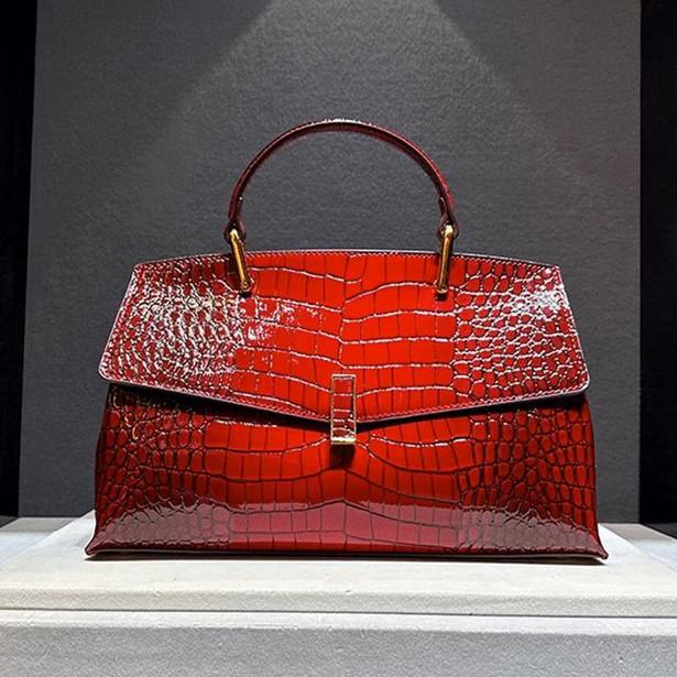

Genuine Leather Women s Handbags Luxury Fashion Lady Top Handle Shell Bag 2023 New Crocodile Pattern Shoulder Crossbody Bags червоний
