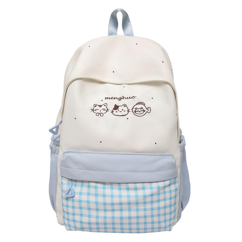 Student Bag Female Junior High School Student Campus Contrast Backpack Lightweight Commuter Backpack