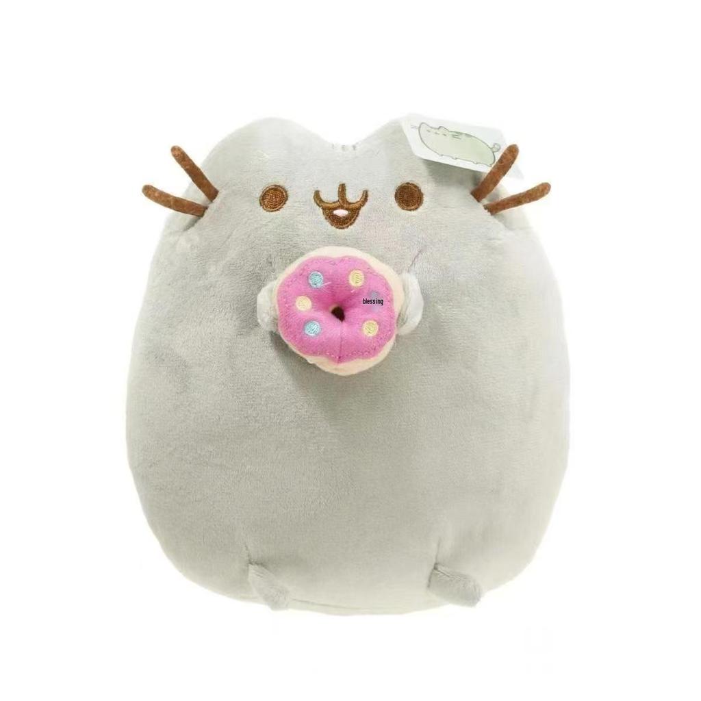 Gray Cat Ice Cream & Donut Plush Toys - Fat Ji Cat Figurines