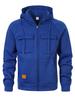 Men's Multi-Pocket Zip-Up Hooded Cardigan: European/American Style, Loose Fit, Stand Collar, Perfect for Spring, Autumn, Winter.