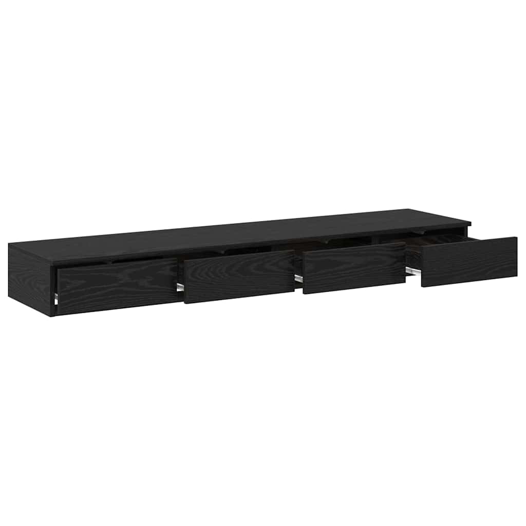 Bed Drawers Black Oak Look 140 x 36.5 x 16.5 cm