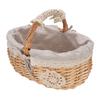 Picnic Basket with Removable Liner Hand Woven Empty Picnic Hamper Basket with Handle for Easter Camping Wedding Gathering