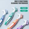 Denture Brush Denture Toothbrushes False Teeth Cleaning Brush Double Sided Toothbrush for Denture Cleaning Care