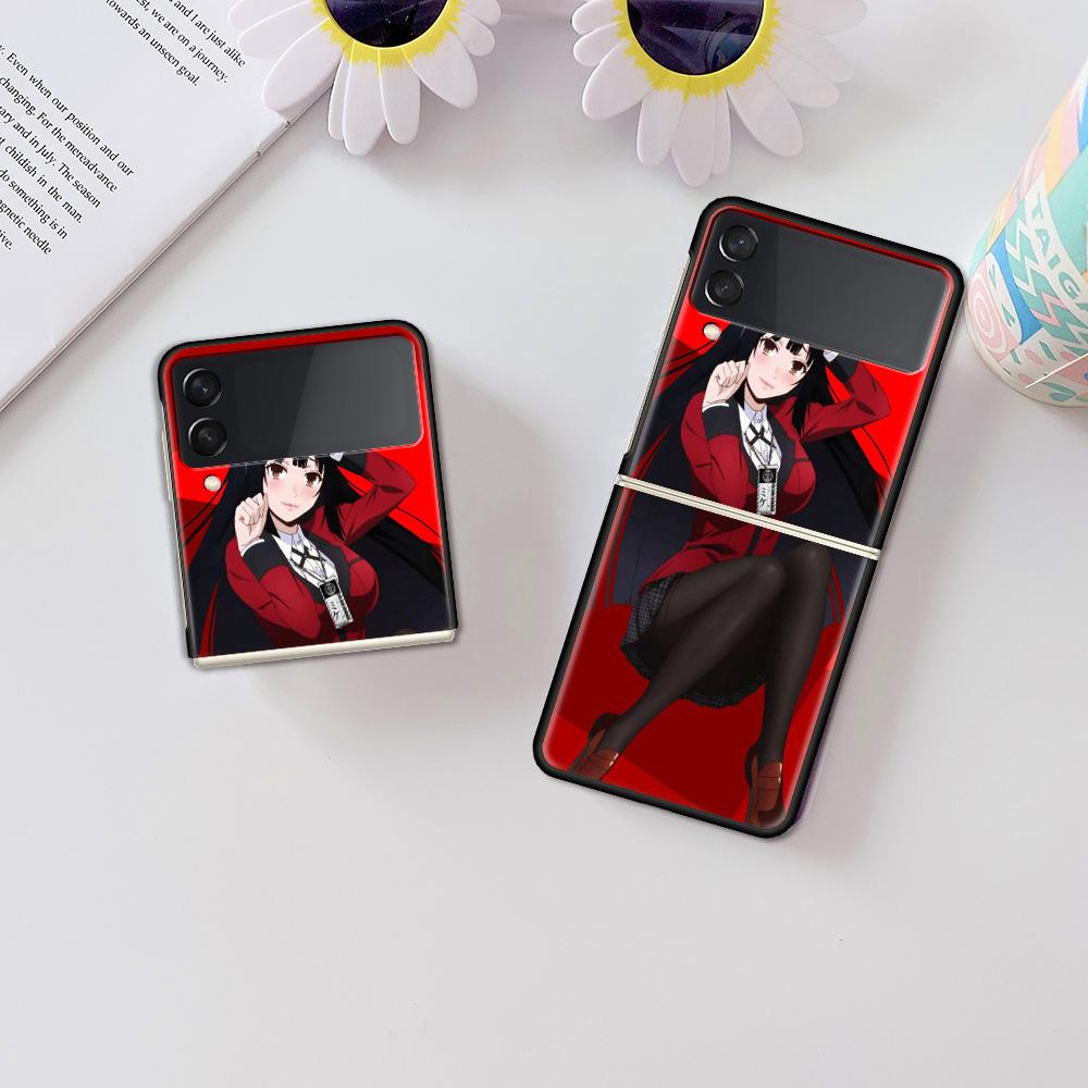 Custodia Antiurto Per Samsung Galaxy Z Flip 4 3 5G Funda ZFlip4 Nera Rigida ZFlip3 zflip4 Fundas Cover Anime Kakegurui Jabami