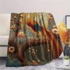 Branch Birds  Print Flannel Blanket, High Quality Comfortable for All Seasons, Home Decor, Warmth and Comfort
