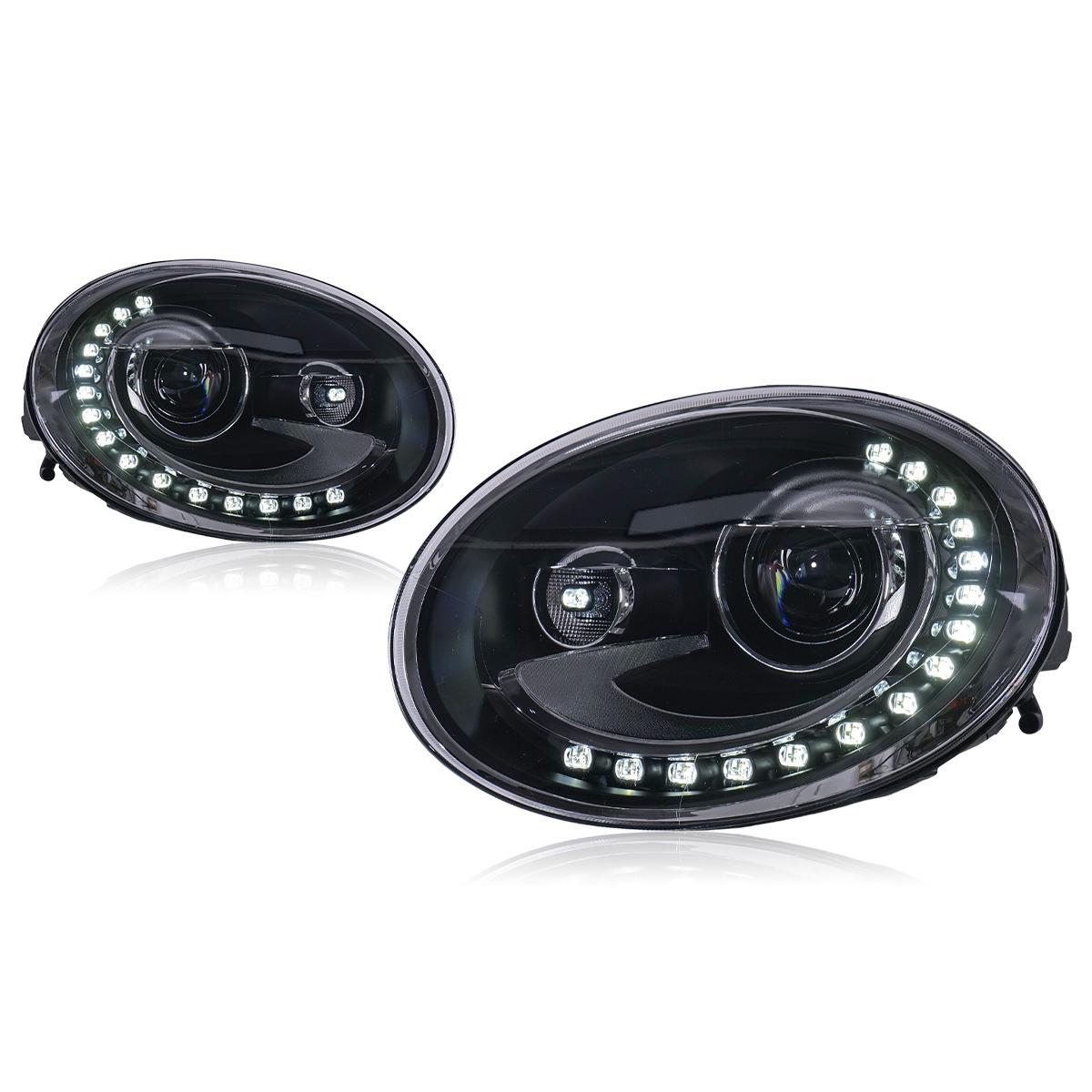 

13-22 VW Beetle LED Headlight Assembly with Tear Drop Daytime Running Lights