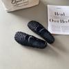 Retro gewebte Fischer-Schuhe Damen 2025 Sommer hohl atmungsaktiv flachmündig Einzel-Schuhe flache Mary Jane Sandalen mit Rock