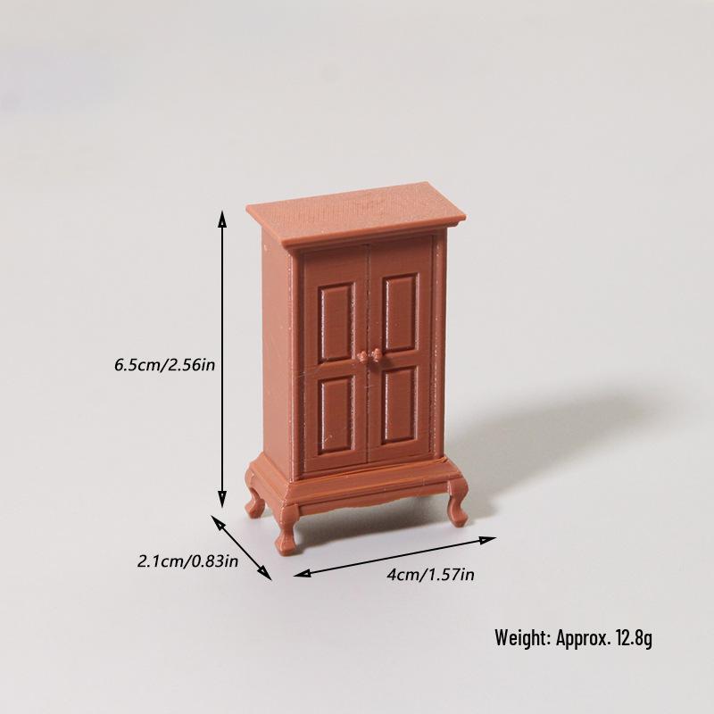 Dollhouse Miniature Retro Wardrobe Furniture Scene Ornaments - Playhouse Toys