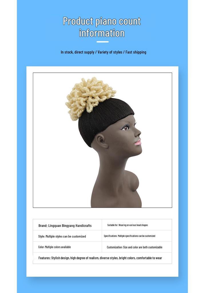African Iron Wire Synthetic Fiber Dreadlocks Hair Bun