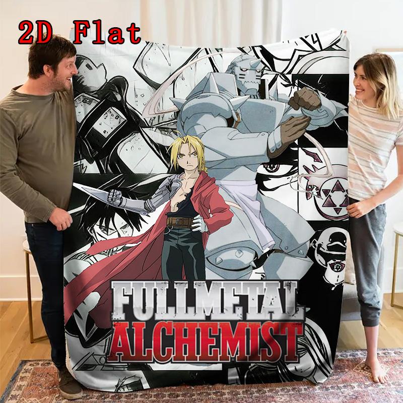 Fullmetal Alchemist 2D Flat Pattern Flannel Blanket High quality All Seasons Warmth and Comfort Perfect for Christmas Gifts.SMT0917267