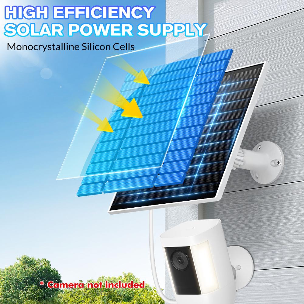 4W 5V Solar Panel Monitoring Camera Charging Panel with Bracket For Outdoor Spotlight Security Camera Battery Power Charger