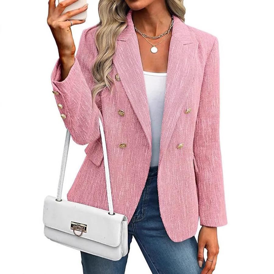New Women's Solid Color Blazer Autumn Casual Fashion Street Style Jacket