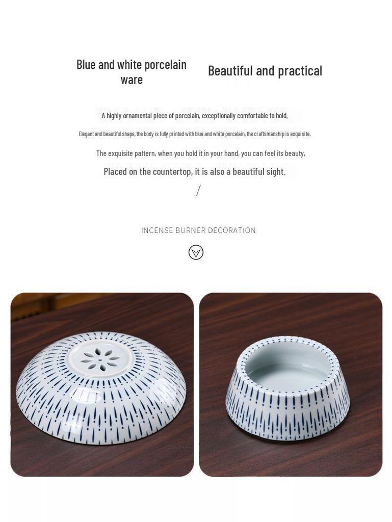 Blue & White Porcelain High-Footed Fruit Bowl for Tea Room or Coffee Table