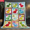 2D Flat 1pc Dinosaur Design Printed Blanket Lightweight Flannel Suitable for Camping, Picnic, Hiking, Tourism, Airplane, Bedroom