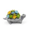Solar-Powered Resin Succulent Turtle Garden Statue with LED Lights