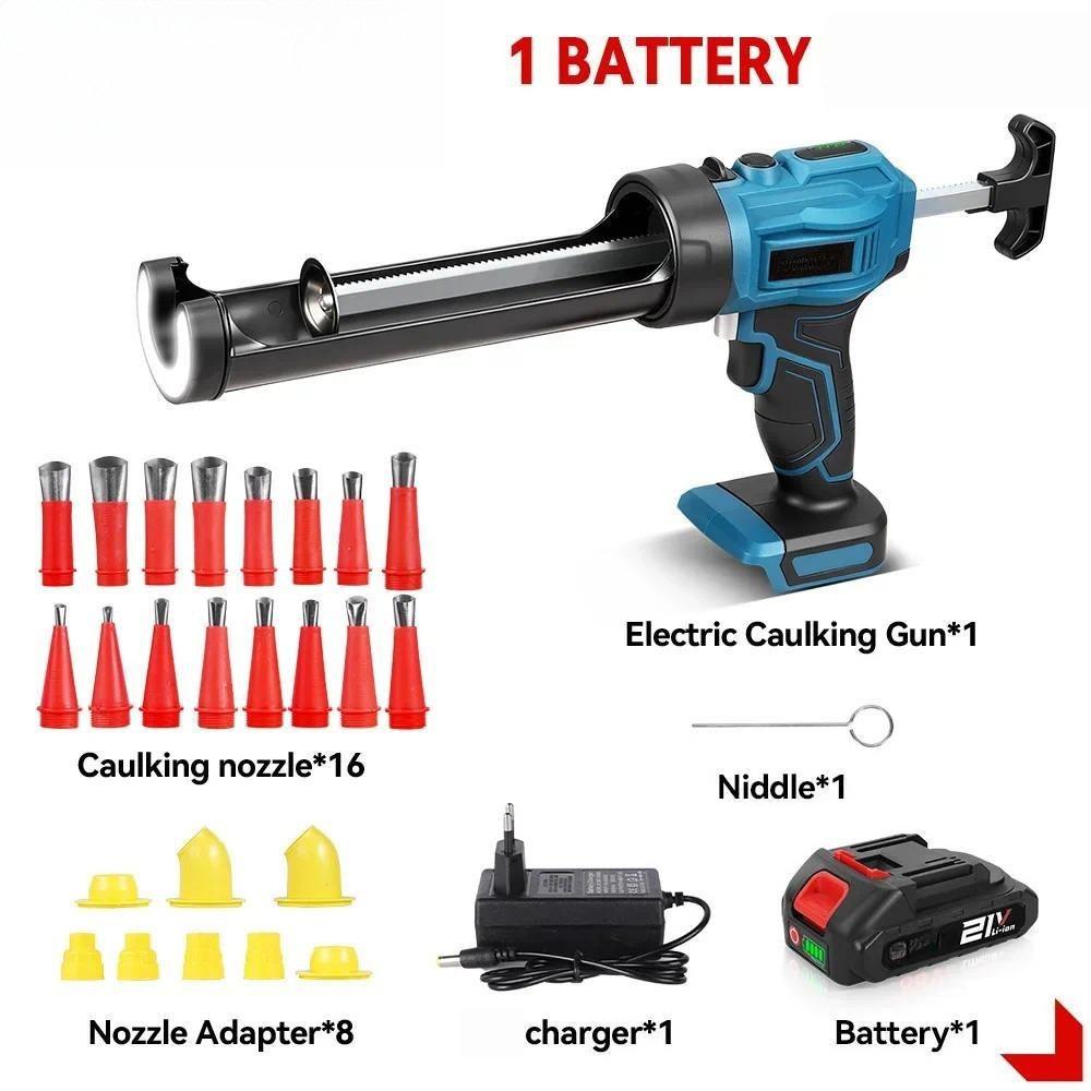 Pistola per sigillante elettrica portatile senza fili 4 velocità regolabili Pistola per colla per vetro Professionale Cemento Adesivo Sigillante Strumento