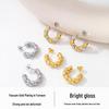 Gold-Plated Twist Spiral Earrings for Women - Luxurious and Versatile Fashion Hoops