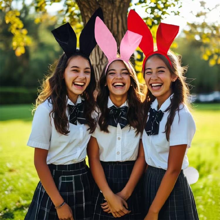 Diadema a forma di orecchie lunghe da ragazza Divertente cerchietto da coniglio per festa Compleanno Fasce per capelli Copricapo da palcoscenico Accessori per foto di Pasqua