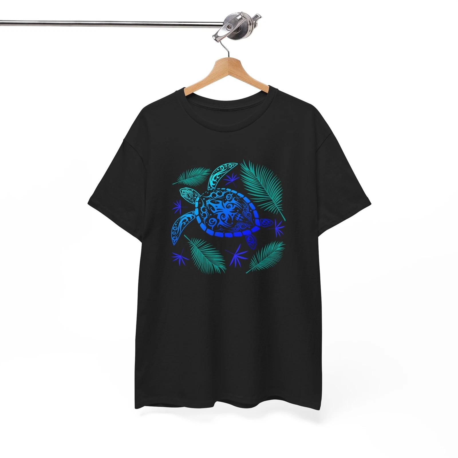Sea Creature T-Shirt | The Perfect Tee | Ocean Blue Tribal Hawaiian Turtle tee XL