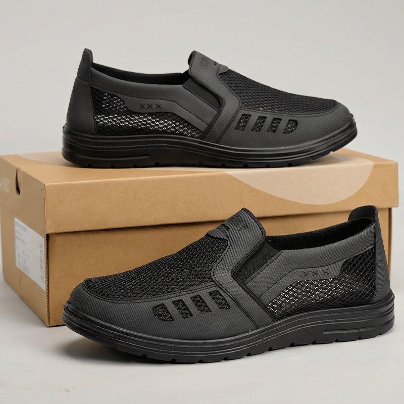 Summer new mesh shoes old Beijing cloth shoes men's one-pedal lightweight soft-soled casual shoes simple and breathable dad shoes