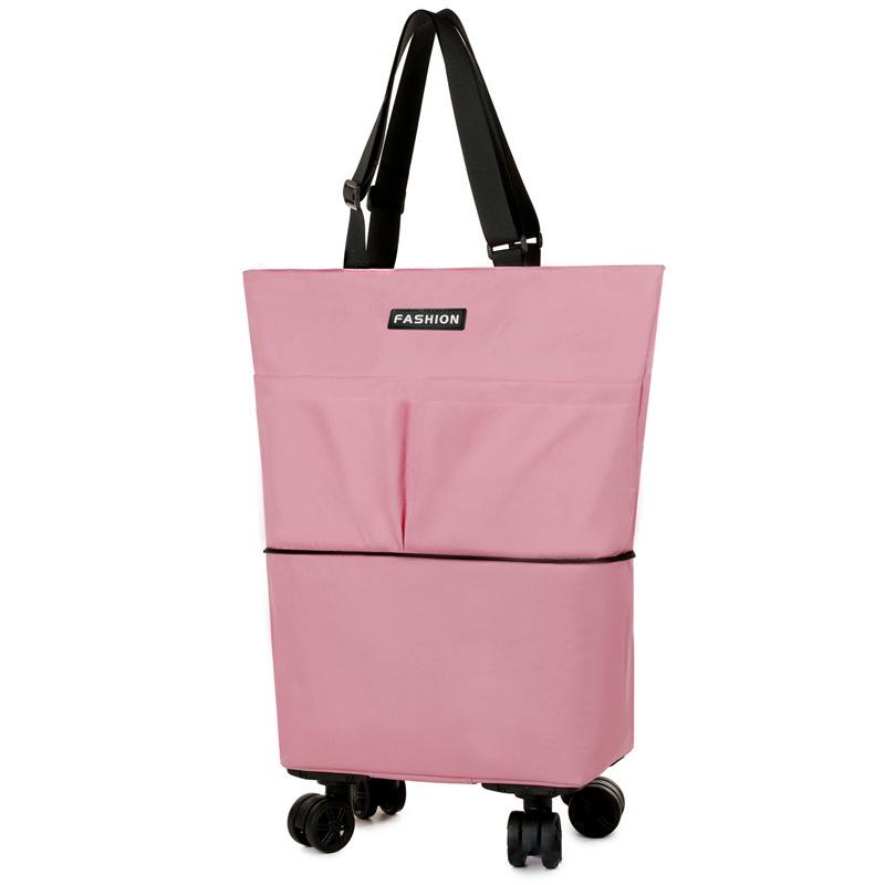 New Large-capacity Universal Wheel Bag Supermarket Shopping Portable Waterproof Handbag Foldable Luggage Trolley Bag Tugboat Bag Storage Bag