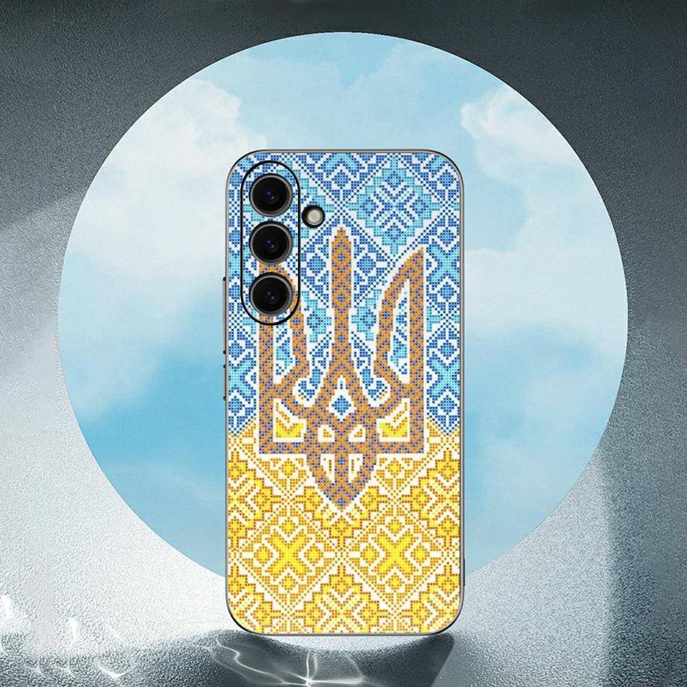 Ukraine Flag For Samsung Galaxy S25 S24 S23 Ultra S22 S21 Plus S20 Black Soft Silicone Protective Case
