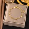 18K Gold Plated 316L Fashionable Titanium Steel Bracelets Waterproof Heart Roman Numerals Queen's Chain Link Bangles
