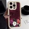 Wine Red Flower Print Silicone Soft Phone Case For Xiaomi Redmi Note 14 13 12 11 Pro Plus 4G 5G 12S 11S Redmi 15C 14C 13 Cover