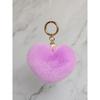 MAIA Rabbit Fur Heart Keychain & Charm - Violet