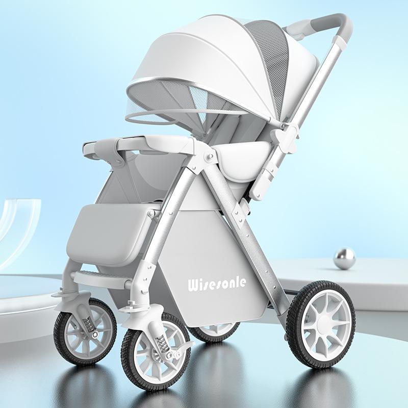 Reversible Baby Stroller: Sit & Lie, Foldable, Lightweight, High Landscape, 0-3 Years, Baby Carriage.