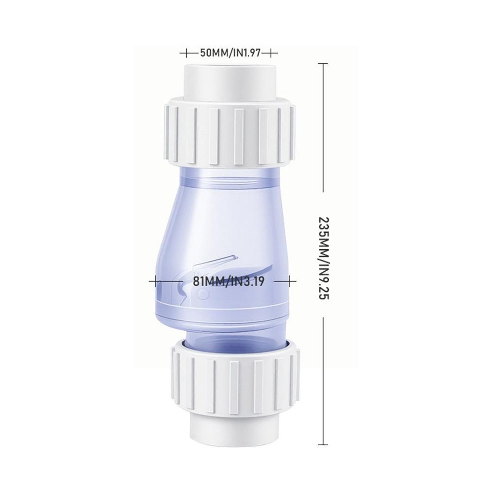 Transparent PVC Check Valve For Pool Pump 9.25-11 Inch Anti-Backflow Water Filter Accessory For Swimming Ponds Spas