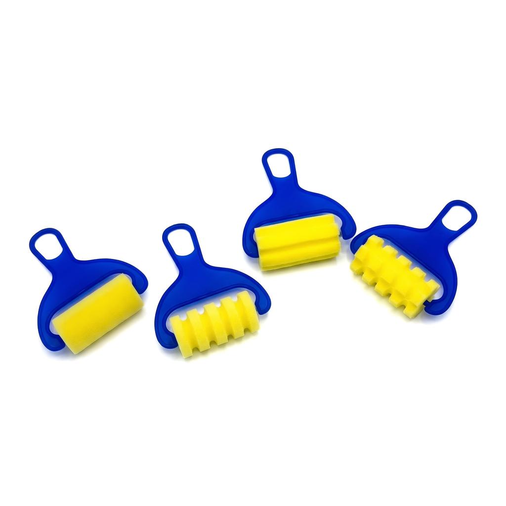 Washable Paint Brush Set, 4pcs Set with Foam Roller - Suitable for Arts and Crafts Projects