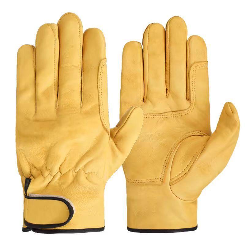 Sheep Leather Welding Gloves With Heat Resistance For Outdoor Labor And Safety