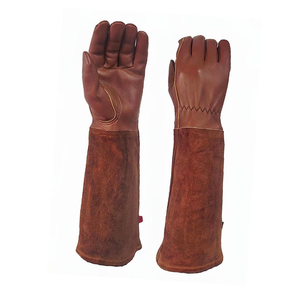 Gardening Gloves Cowhide Leather Breathable Thorn Proof Pruning Gloves for Garden Work
