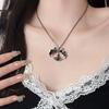 Empress Dowager Saturn Necklace: Black Titanium Flash Diamond Punk Clavicle Chain for Bold Women
